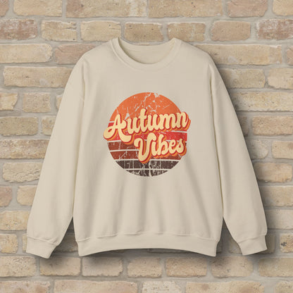 Graphic & Text Autumn Sunset Vibes Sweatshirt - Vibrant Styles