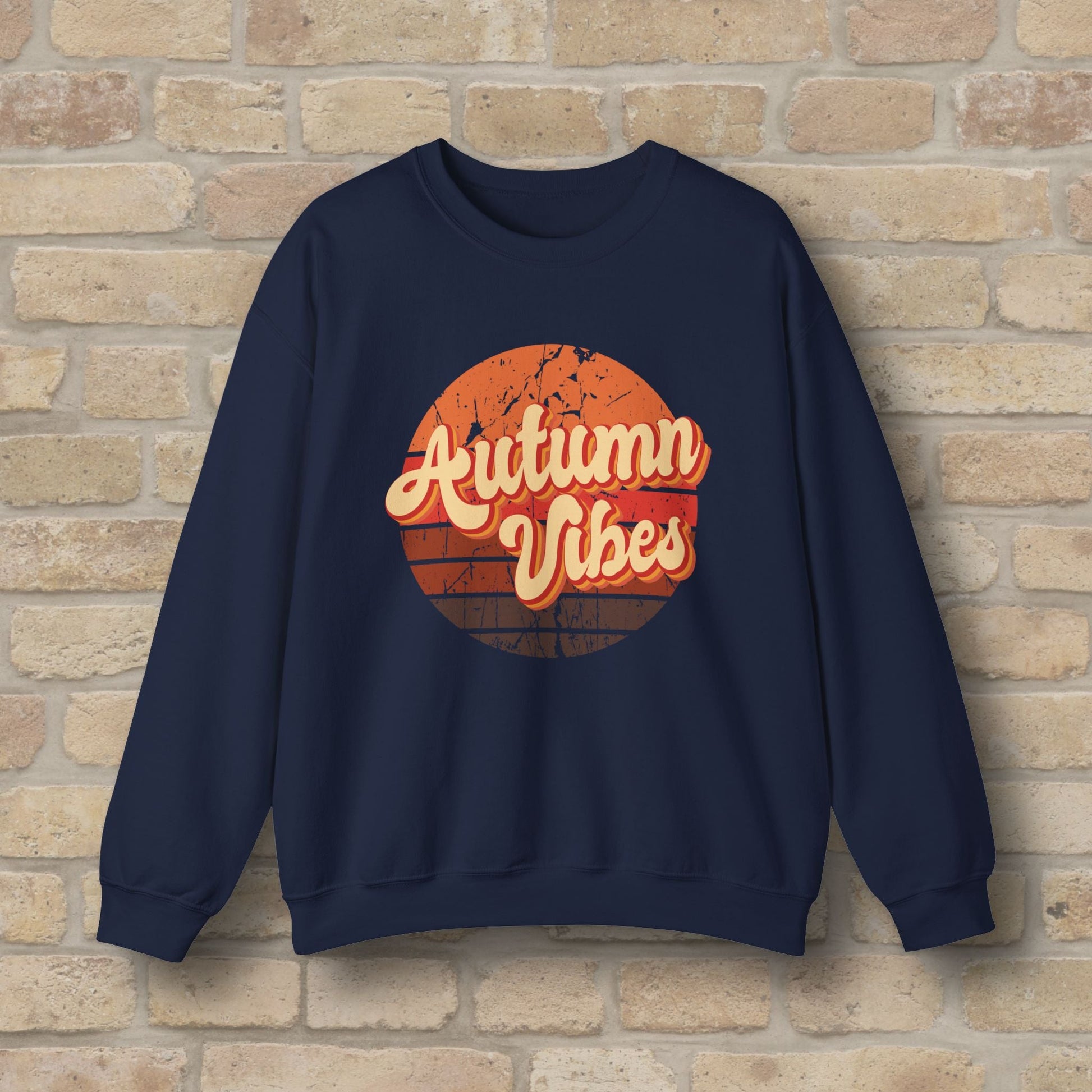 Graphic & Text Autumn Sunset Vibes Sweatshirt - Vibrant Styles