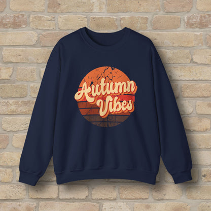 Graphic & Text Autumn Sunset Vibes Sweatshirt - Vibrant Styles