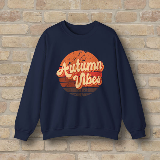 Graphic & Text Autumn Sunset Vibes Sweatshirt - Vibrant Styles