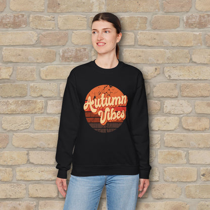 Graphic & Text Autumn Sunset Vibes Sweatshirt - Vibrant Styles