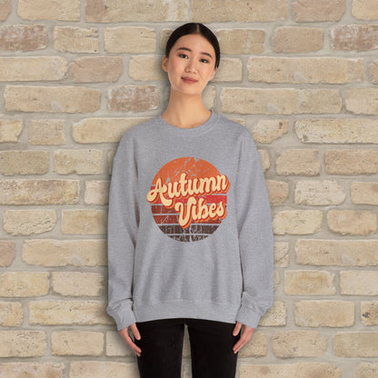 Graphic & Text Autumn Sunset Vibes Sweatshirt - Vibrant Styles