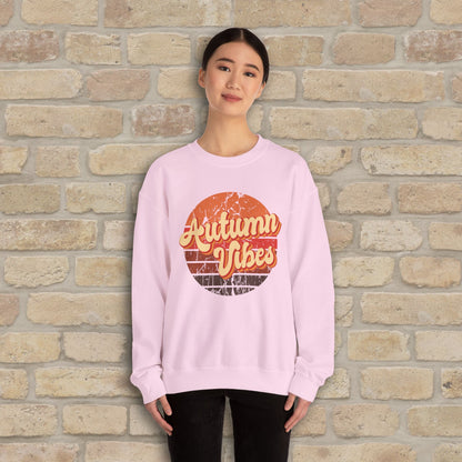 Graphic & Text Autumn Sunset Vibes Sweatshirt - Vibrant Styles