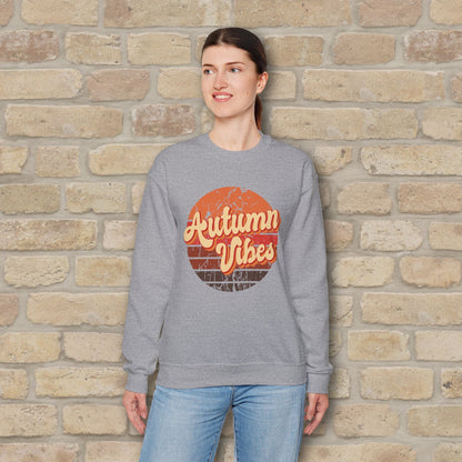 Graphic & Text Autumn Sunset Vibes Sweatshirt - Vibrant Styles