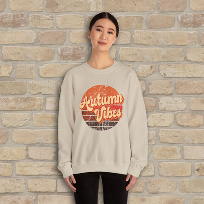 Graphic & Text Autumn Sunset Vibes Sweatshirt - Vibrant Styles