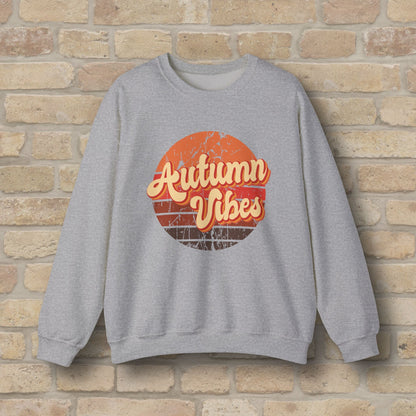 Graphic & Text Autumn Sunset Vibes Sweatshirt - Vibrant Styles