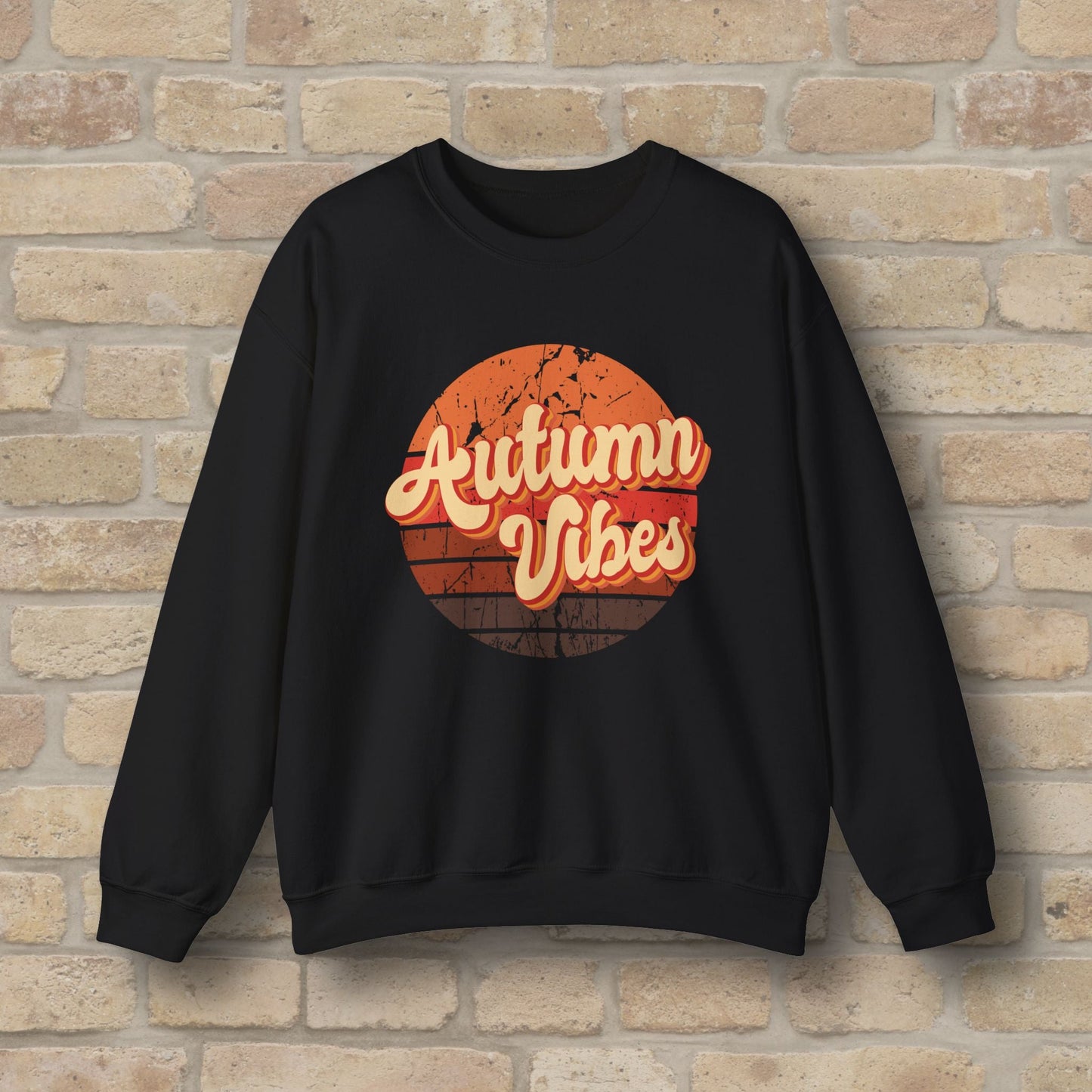 Graphic & Text Autumn Sunset Vibes Sweatshirt - Vibrant Styles