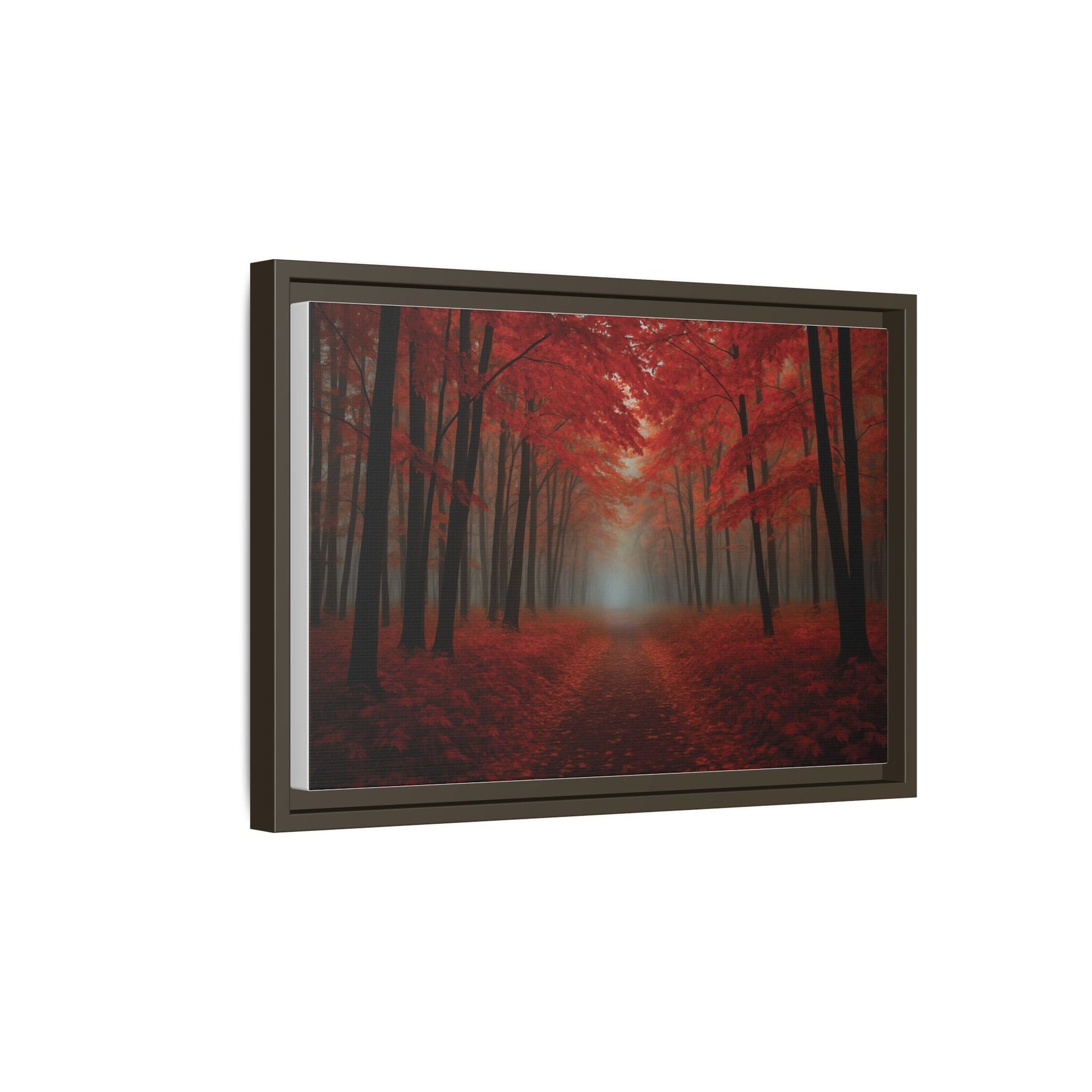 Canvas Autumn Woods Path Matte Canvas, Pinewood Framed - Vibrant Styles
