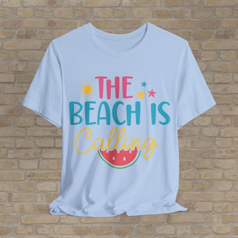 Mostly Text T-Shirts Beach Is Calling Tee - Vibrant Styles