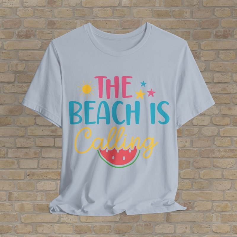 Mostly Text T-Shirts Beach Is Calling Tee - Vibrant Styles