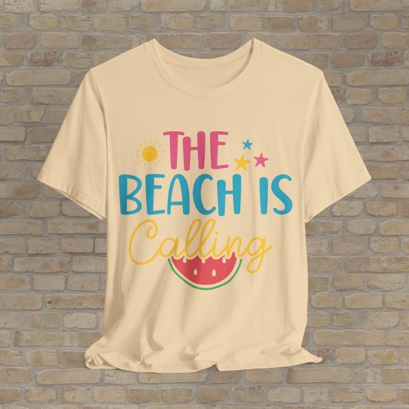 Mostly Text T-Shirts Beach Is Calling Tee - Vibrant Styles