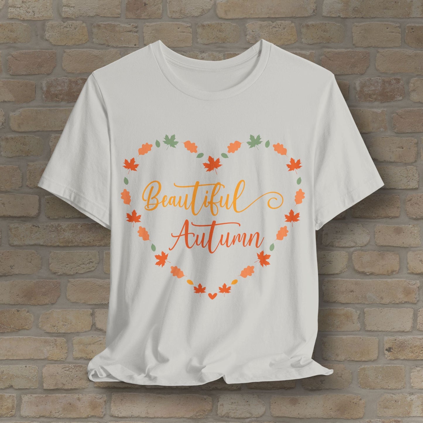 Graphic & Text Beautiful Autumn Heart Tee - Vibrant Styles