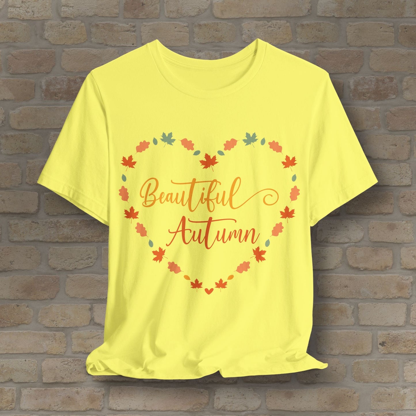 Graphic & Text Beautiful Autumn Heart Tee - Vibrant Styles