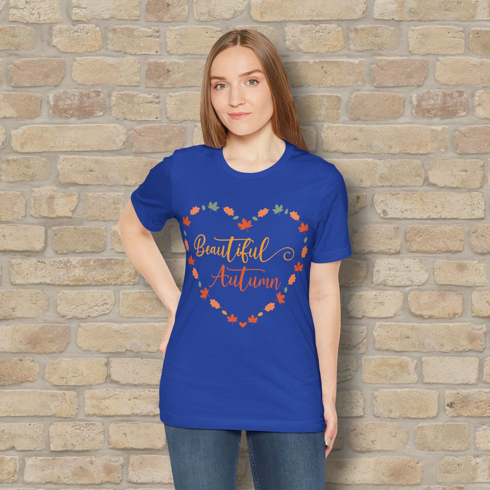 Graphic & Text Beautiful Autumn Heart Tee - Vibrant Styles