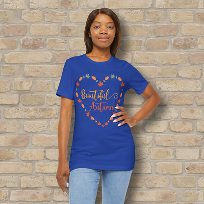Graphic & Text Beautiful Autumn Heart Tee - Vibrant Styles