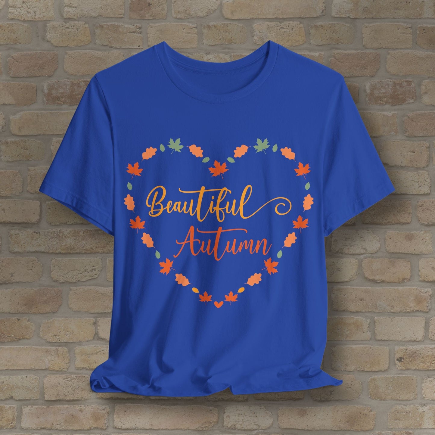 Graphic & Text Beautiful Autumn Heart Tee - Vibrant Styles