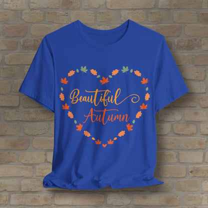 Graphic & Text Beautiful Autumn Heart Tee - Vibrant Styles