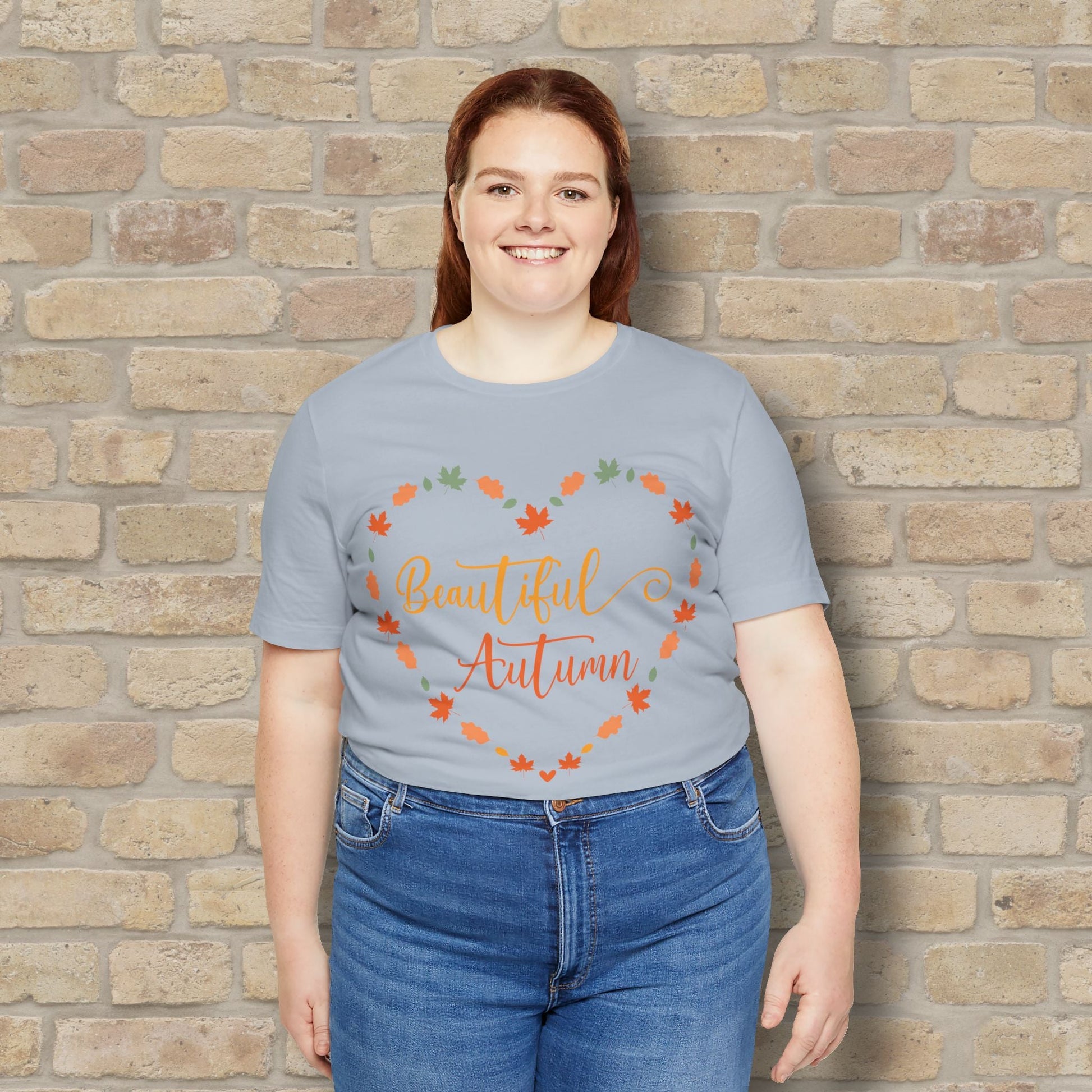 Graphic & Text Beautiful Autumn Heart Tee - Vibrant Styles