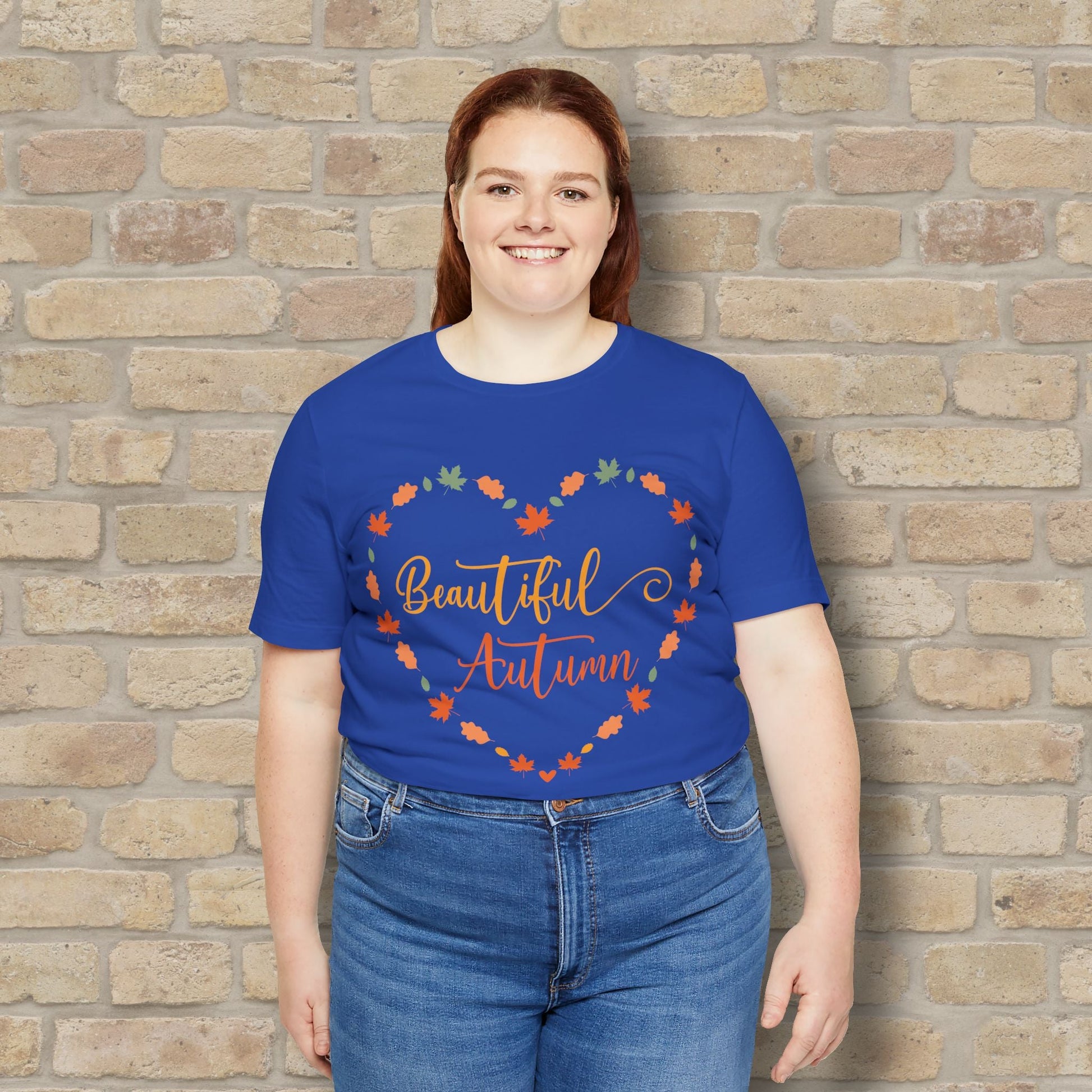 Graphic & Text Beautiful Autumn Heart Tee - Vibrant Styles