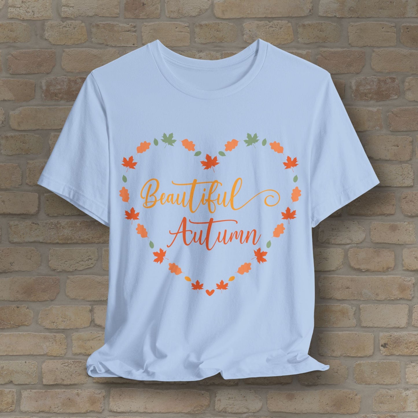 Graphic & Text Beautiful Autumn Heart Tee - Vibrant Styles