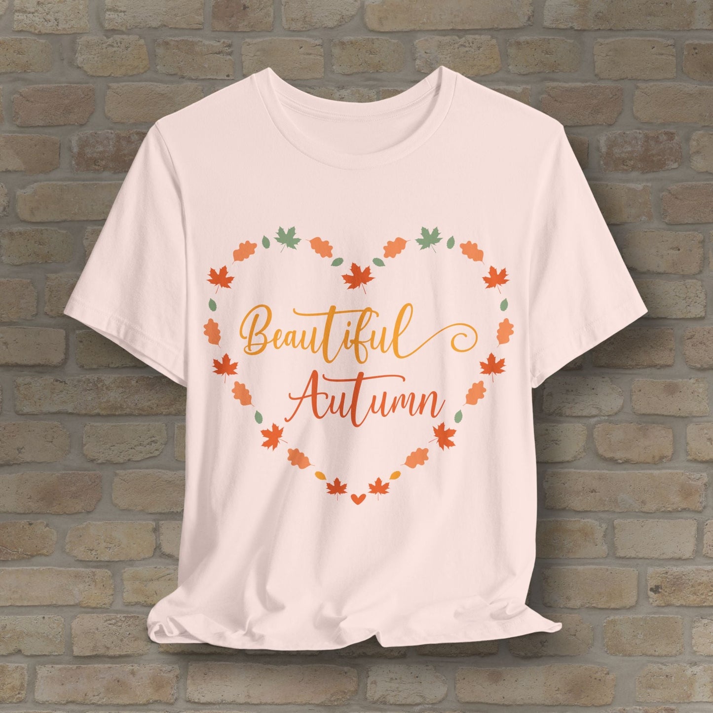 Graphic & Text Beautiful Autumn Heart Tee - Vibrant Styles