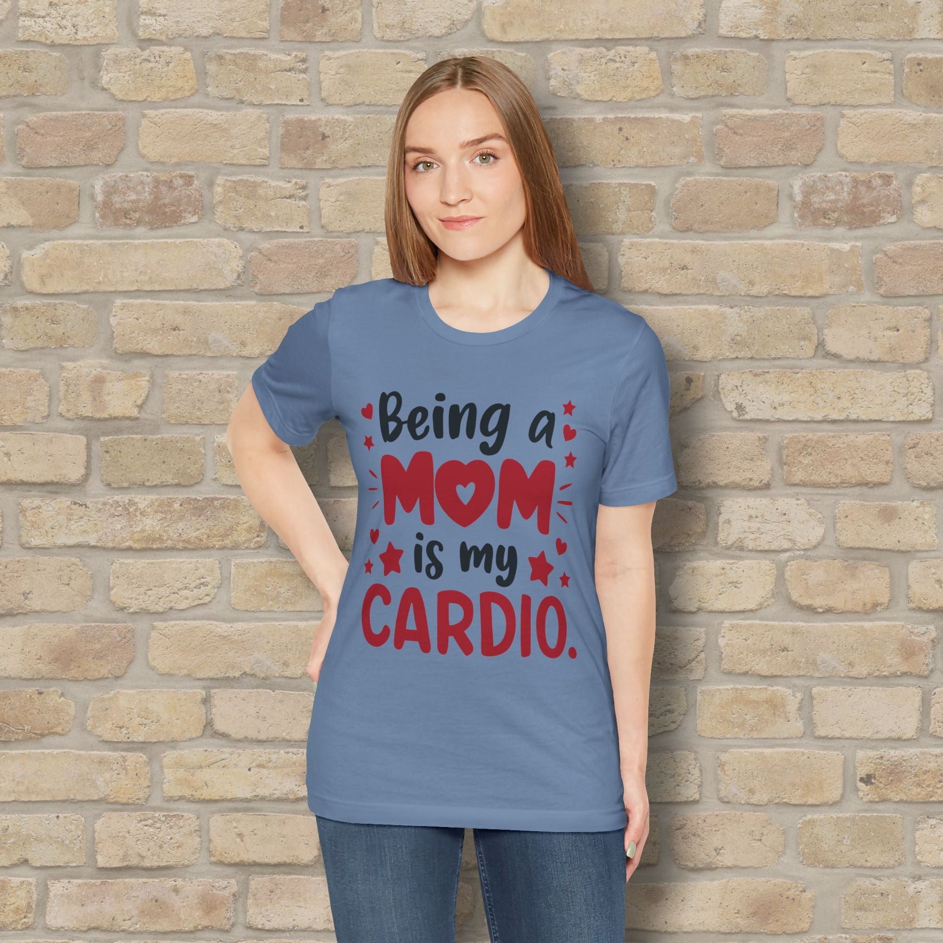 Mostly Text T-Shirts Being a Mom Is My Cardio Tee - Vibrant Styles