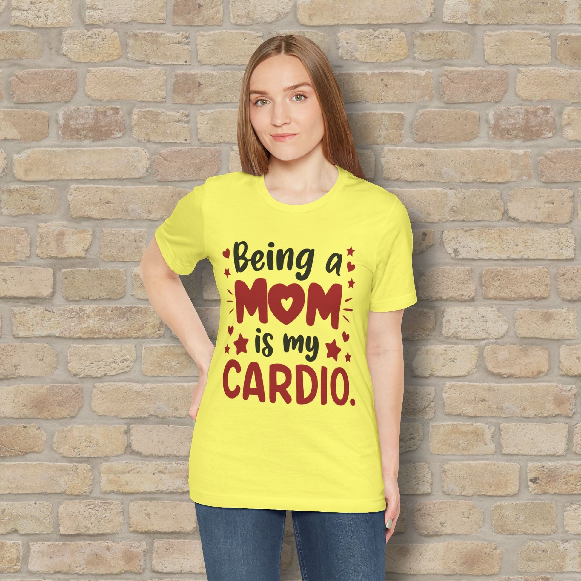 Mostly Text T-Shirts Being a Mom Is My Cardio Tee - Vibrant Styles