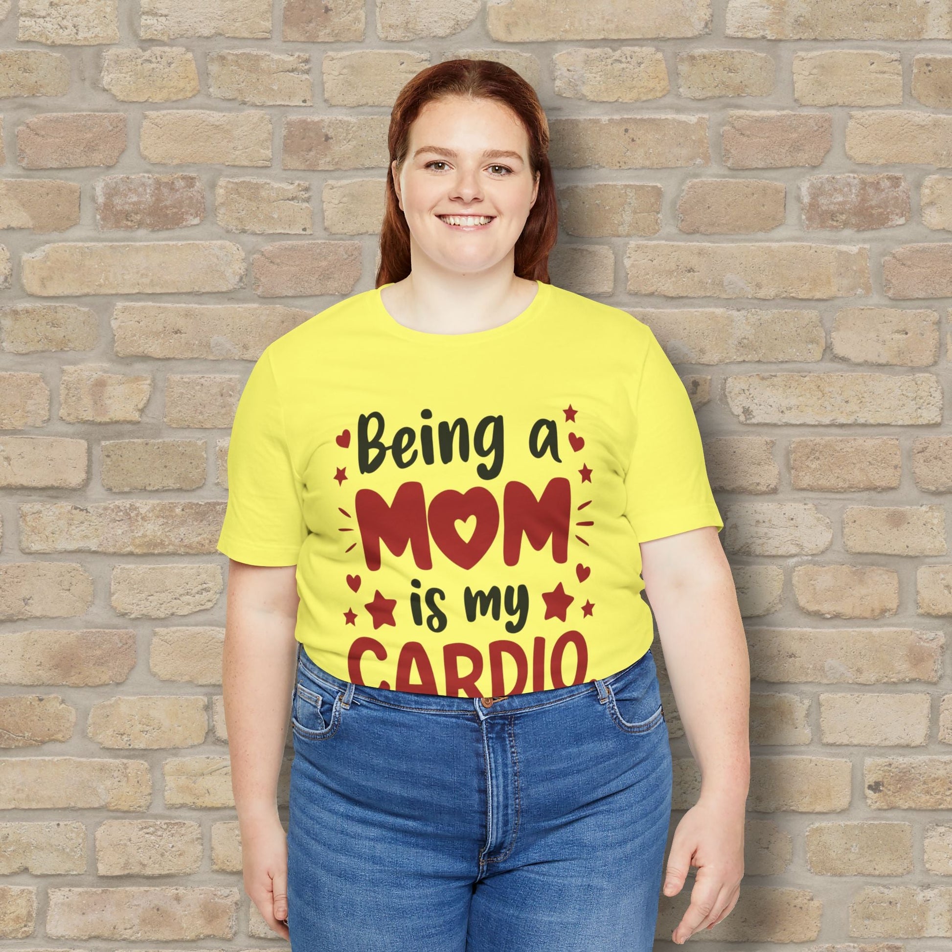 Mostly Text T-Shirts Being a Mom Is My Cardio Tee - Vibrant Styles