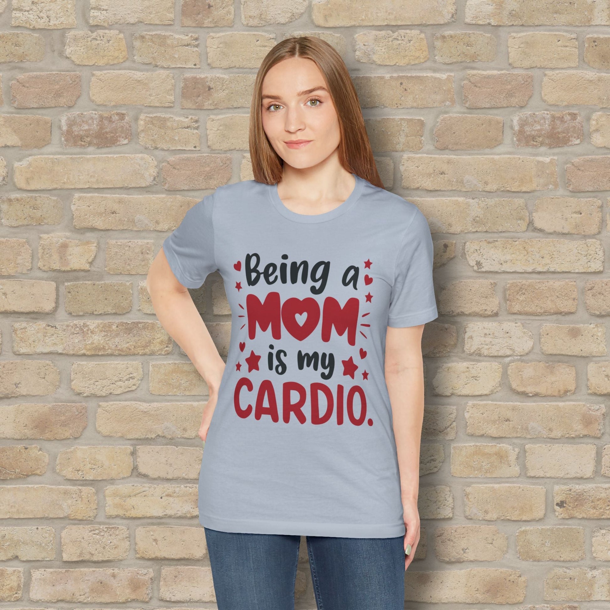 Mostly Text T-Shirts Being a Mom Is My Cardio Tee - Vibrant Styles