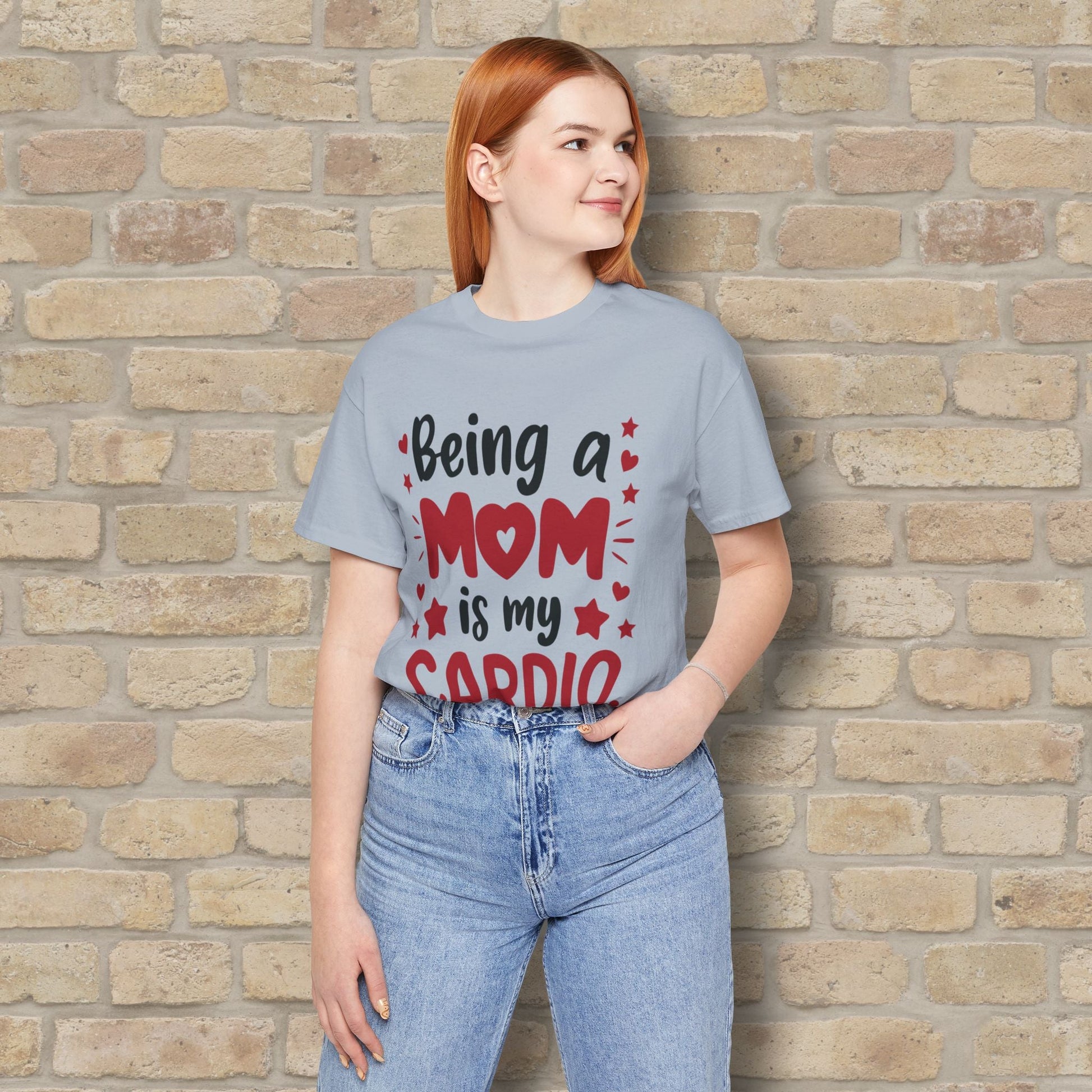 Mostly Text T-Shirts Being a Mom Is My Cardio Tee - Vibrant Styles