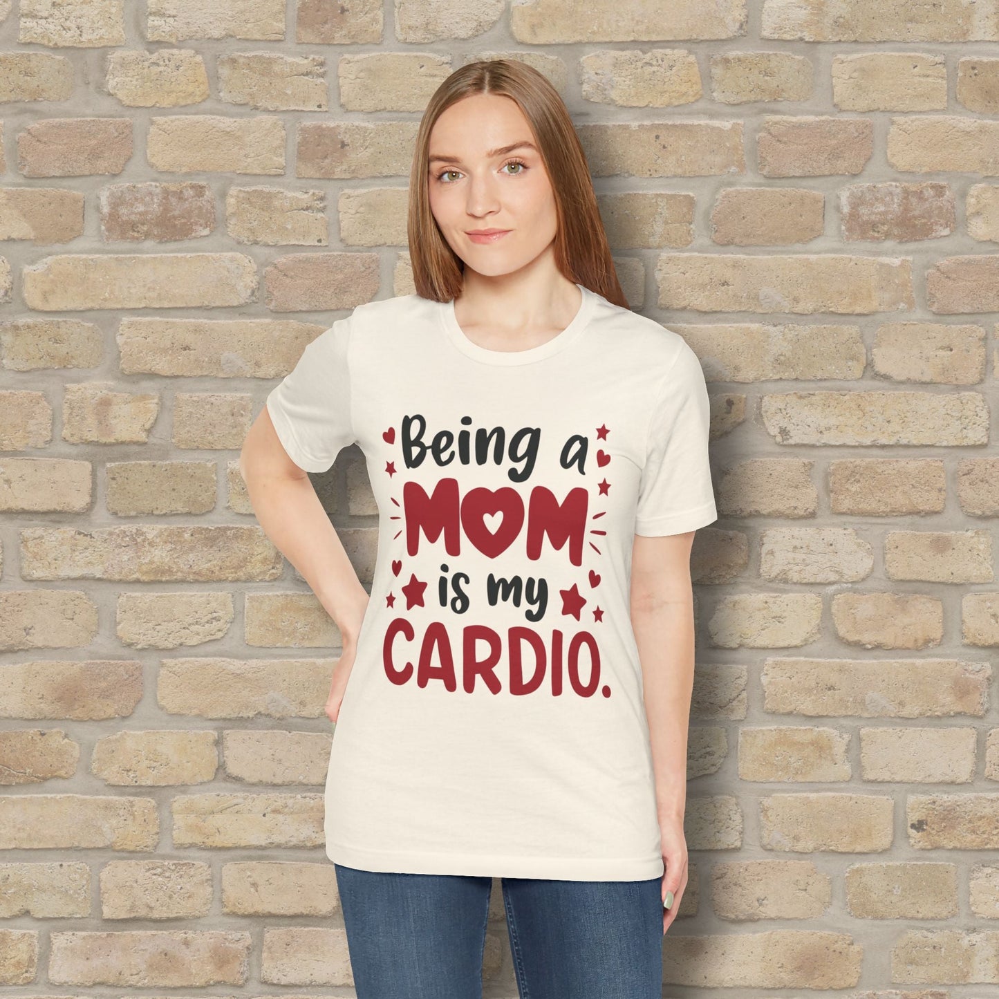 Mostly Text T-Shirts Being a Mom Is My Cardio Tee - Vibrant Styles