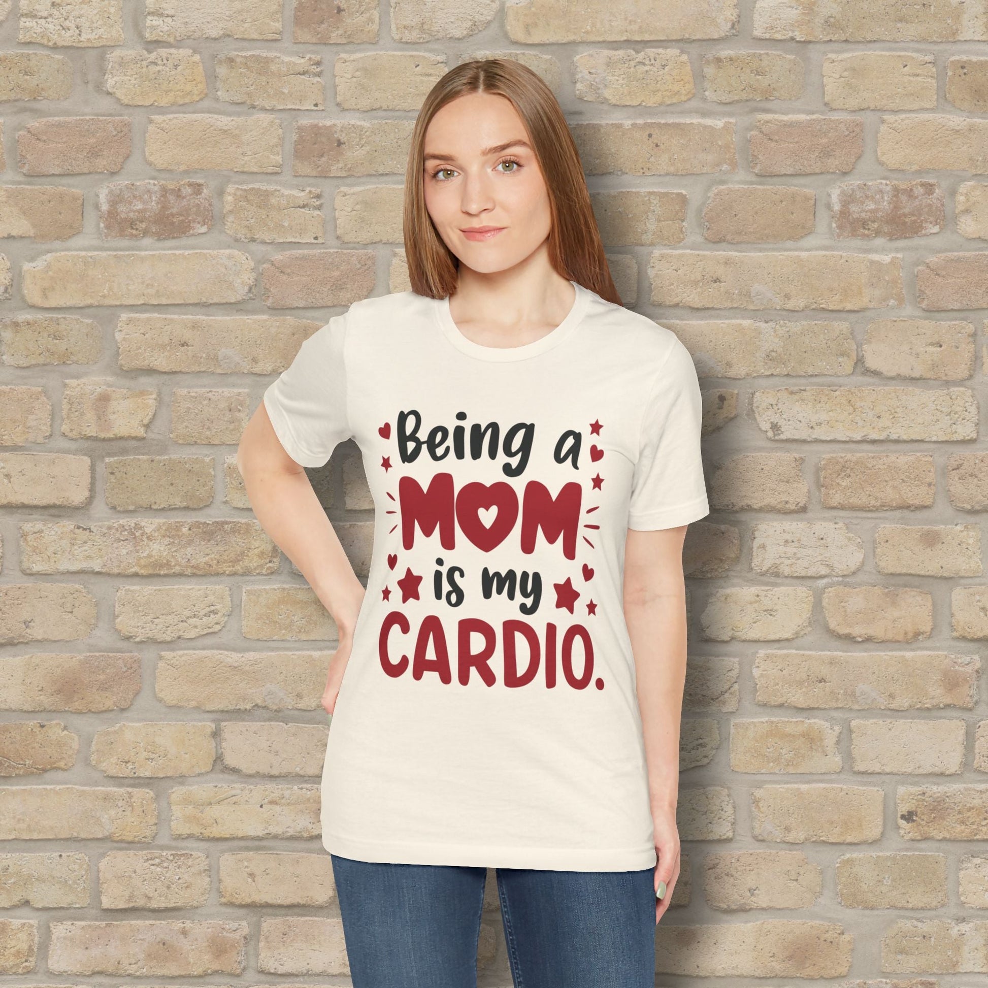 Mostly Text T-Shirts Being a Mom Is My Cardio Tee - Vibrant Styles
