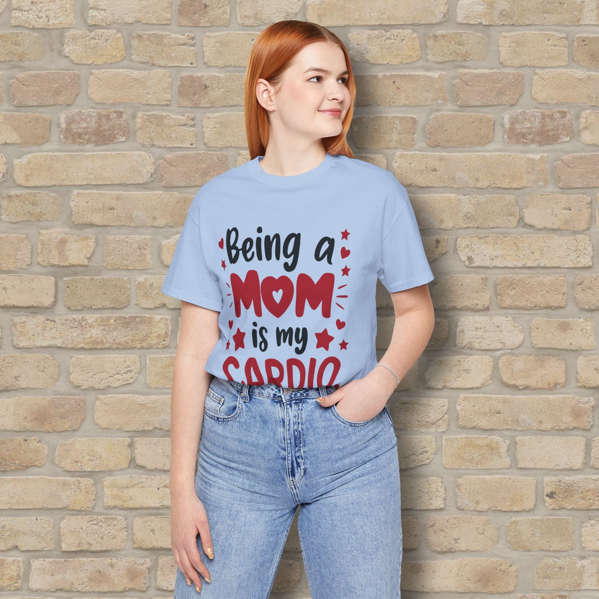 Mostly Text T-Shirts Being a Mom Is My Cardio Tee - Vibrant Styles