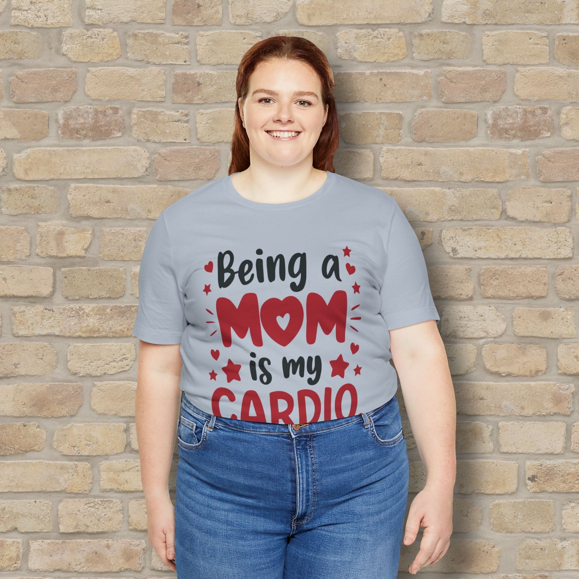 Mostly Text T-Shirts Being a Mom Is My Cardio Tee - Vibrant Styles