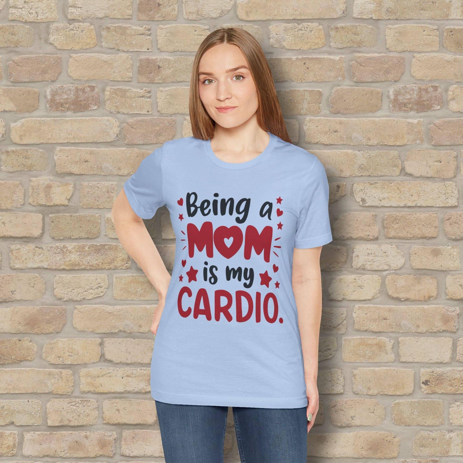 Mostly Text T-Shirts Being a Mom Is My Cardio Tee - Vibrant Styles