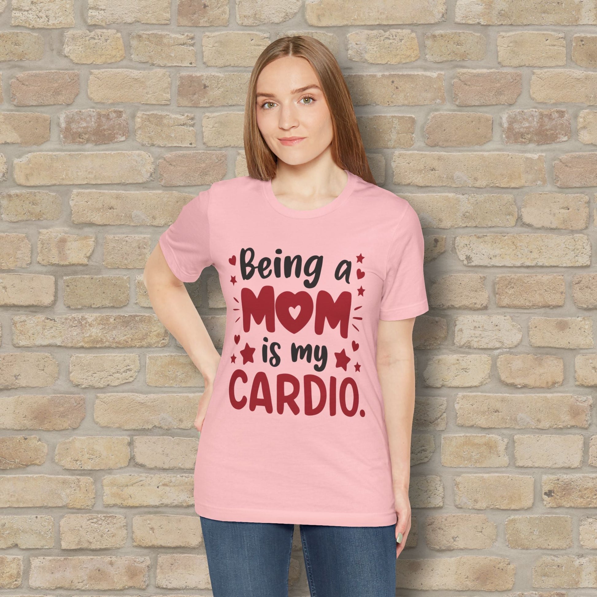 Mostly Text T-Shirts Being a Mom Is My Cardio Tee - Vibrant Styles