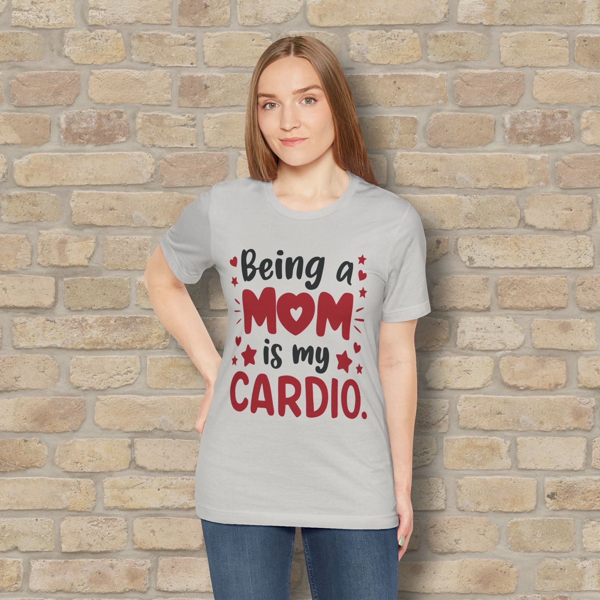 Mostly Text T-Shirts Being a Mom Is My Cardio Tee - Vibrant Styles