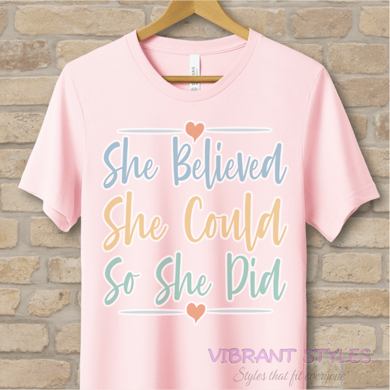 Mostly Text T-Shirts Believe Then Do Tee - Vibrant Styles