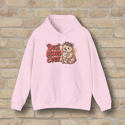 Graphic & Text Best Mom Ever Bears Pullover Hoodie - Vibrant Styles