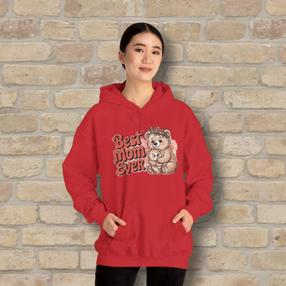 Graphic & Text Best Mom Ever Bears Pullover Hoodie - Vibrant Styles
