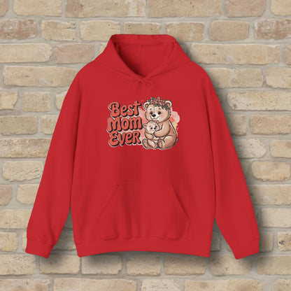 Graphic & Text Best Mom Ever Bears Pullover Hoodie - Vibrant Styles