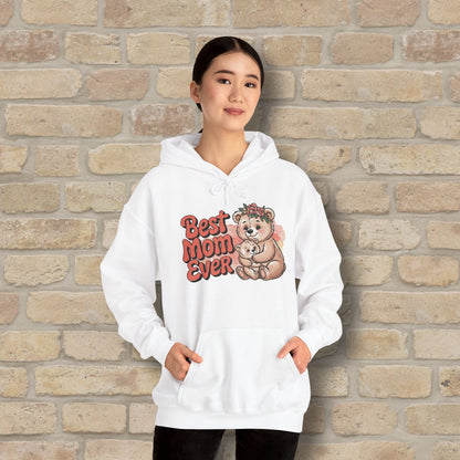 Graphic & Text Best Mom Ever Bears Pullover Hoodie - Vibrant Styles