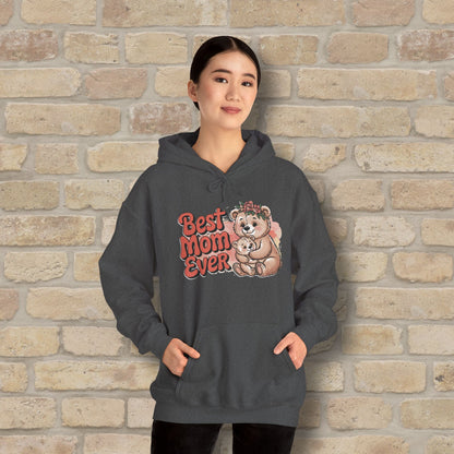 Graphic & Text Best Mom Ever Bears Pullover Hoodie - Vibrant Styles