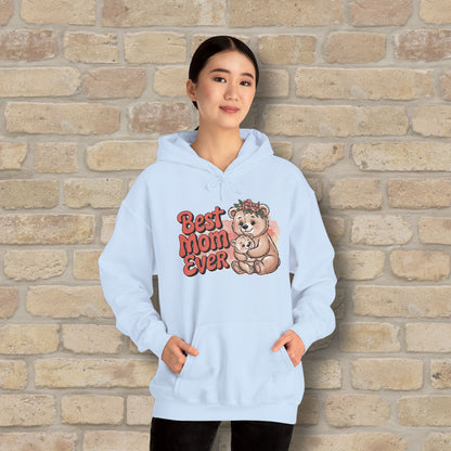 Graphic & Text Best Mom Ever Bears Pullover Hoodie - Vibrant Styles