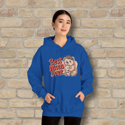 Graphic & Text Best Mom Ever Bears Pullover Hoodie - Vibrant Styles