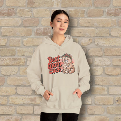 Graphic & Text Best Mom Ever Bears Pullover Hoodie - Vibrant Styles