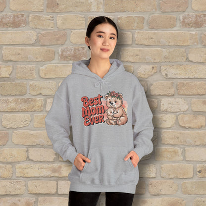 Graphic & Text Best Mom Ever Bears Pullover Hoodie - Vibrant Styles