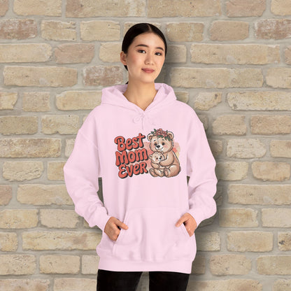 Graphic & Text Best Mom Ever Bears Pullover Hoodie - Vibrant Styles