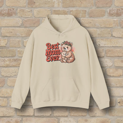 Graphic & Text Best Mom Ever Bears Pullover Hoodie - Vibrant Styles