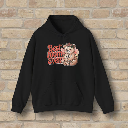 Graphic & Text Best Mom Ever Bears Pullover Hoodie - Vibrant Styles